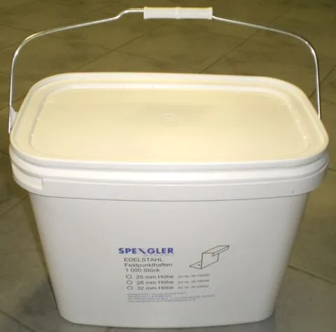Edelstahl Festpunkthaften für Winkel-Maschinenfalz Höhe 25 mm