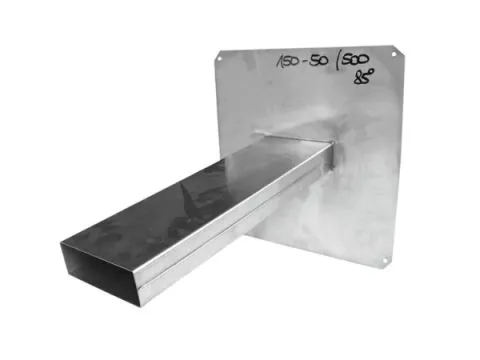 Edelstahl Notüberlauf eckig 40 x 80 mm gerade Platte