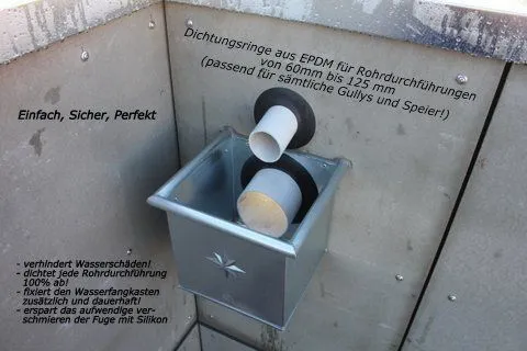 EPDM Dichtungsringe für Rohr- ø 100 - 125 mm grau