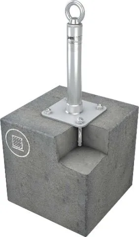 Verankerungspunkt mit Grundplatte für Beton in Seilsicherungssysteme 400 mm