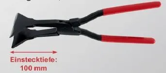Quetschfalzzange 100 mm Gewerbe durchgesteckt