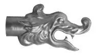 Zink Wasserspeier Drachenkopf 300 / 65 mm