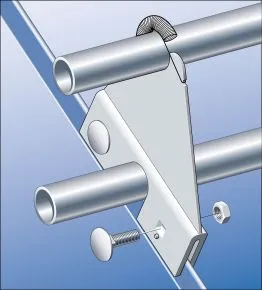 Aluminium Klemmfaust mit Aufstockelement für Doppelrohrsystem