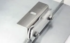 Aluminium Halterung für Solar- und Kollektoranlagen für Doppelstehfalz 150 mm Aluminium Halterung für Solar- und Kollektoranlagen für Doppelstehfalz 150 mm
